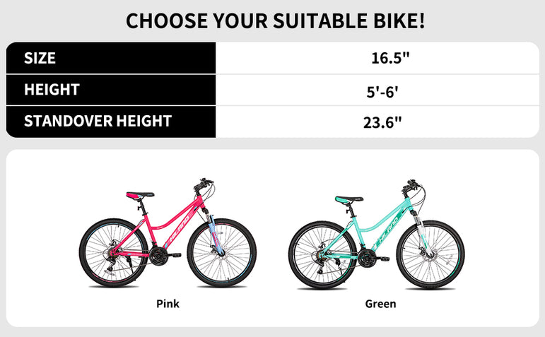 Hiland 26 Inch Womens Mountain Bike,with Step-Through Frame,Shimano 21 Speeds,Suspension Fork MTB,Bicycle for Women Men Adult