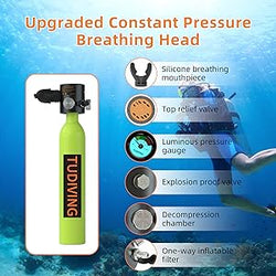 TUDIVING-0.5L Mini Scuba Diving Tank,Lung Tank with Diving Mask,Portable Scuba Tank with Pump for Underwater Breathing Training