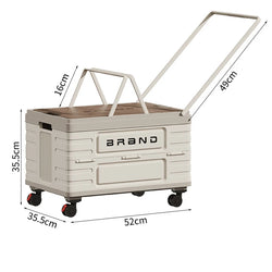 360° Rotating Foldable Storage Cart – Heavy-Duty Mobile Organizer with 4 Silent Wheels, Multi-Functional CampingStorage