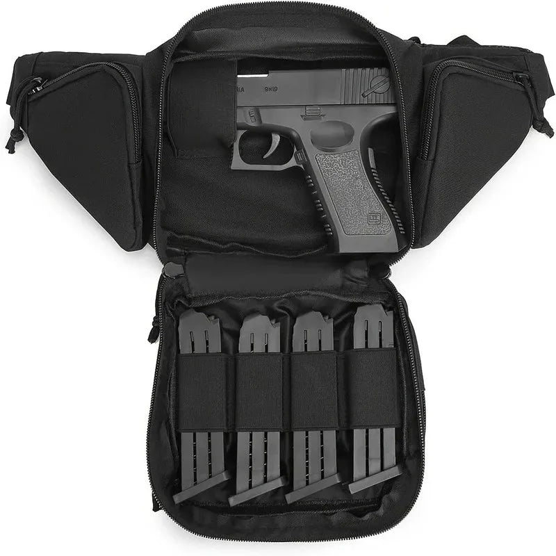 Universal Black Pistol Holster - Tactical Hip & Waist Holster for Most Handguns, Right/Left Hand Draw, Durable Nylon