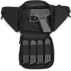 Universal Black Pistol Holster - Tactical Hip & Waist Holster for Most Handguns, Right/Left Hand Draw, Durable Nylon