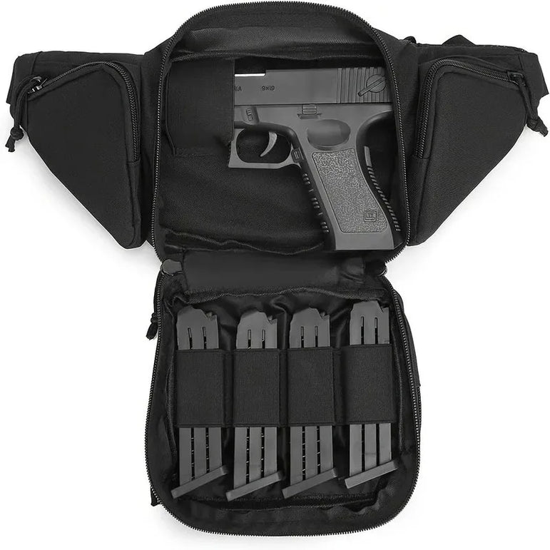 Universal Black Pistol Holster - Tactical Hip & Waist Holster for Most Handguns, Right/Left Hand Draw, Durable Nylon