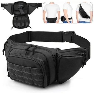 Universal Black Pistol Holster - Tactical Hip & Waist Holster for Most Handguns, Right/Left Hand Draw, Durable Nylon