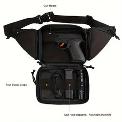 Universal Black Pistol Holster - Tactical Hip & Waist Holster for Most Handguns, Right/Left Hand Draw, Durable Nylon