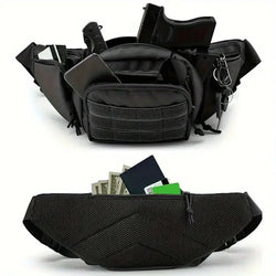 Universal Black Pistol Holster - Tactical Hip & Waist Holster for Most Handguns, Right/Left Hand Draw, Durable Nylon
