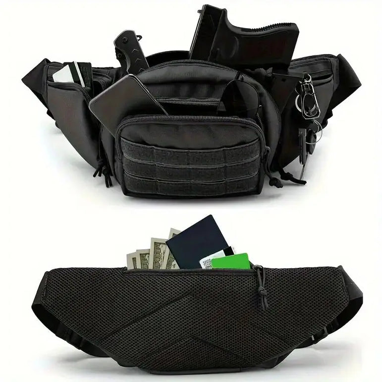 Universal Black Pistol Holster - Tactical Hip & Waist Holster for Most Handguns, Right/Left Hand Draw, Durable Nylon