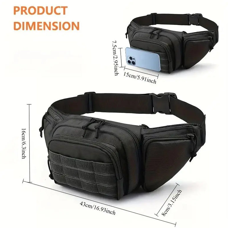 Universal Black Pistol Holster - Tactical Hip & Waist Holster for Most Handguns, Right/Left Hand Draw, Durable Nylon