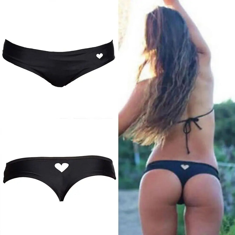 Female Wears Bikini Bottom Cutout Swim Trunks Bikini Bottom Women Swimwear Swimsuit Swimming Micro Briefs Panties Underwear
