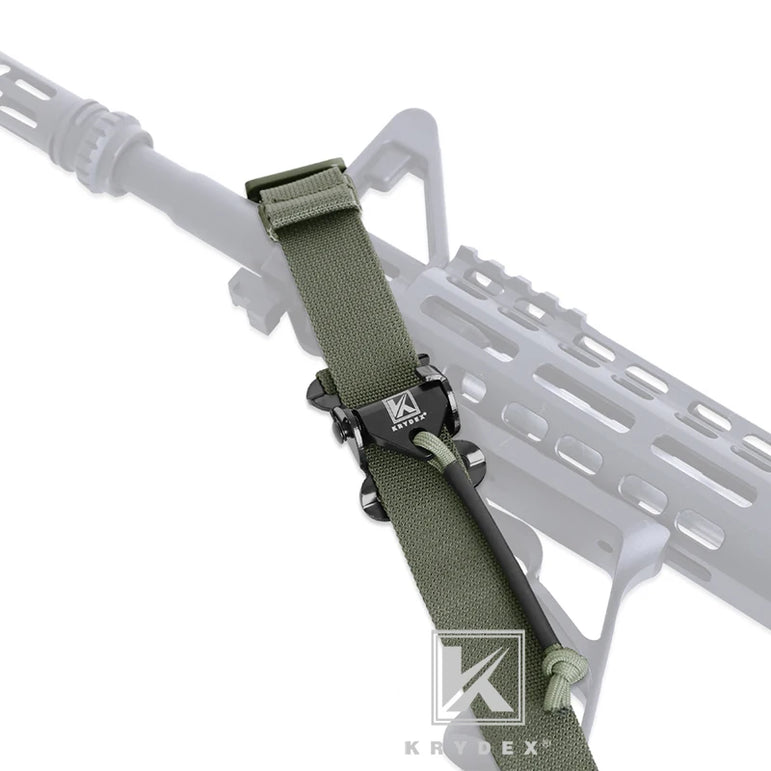 KRYDEX 2 Point / 1 Point Tactical Rifle Sling 2.25" Padded Removable Rifle Modular Strap Shooting Hunting Combat Accessories RG
