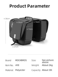 ROCKBROS MTB Bicycle Carrier Bag Rear Rack Bike Trunk Bag Luggage Pannier Back Seat Double Side Bycicle Bag Durable Travel