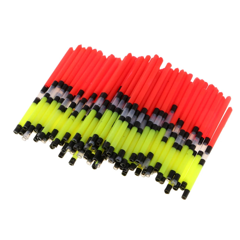 100x Plastic Fishing Floats Vertical Buoy Long Tail Fishing Float Floating Tube