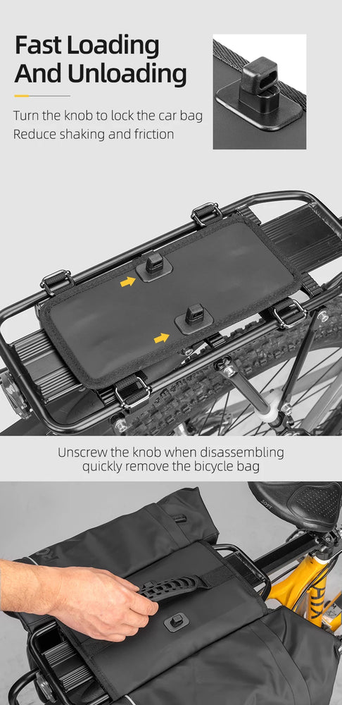 ROCKBROS MTB Bicycle Carrier Bag Rear Rack Bike Trunk Bag Luggage Pannier Back Seat Double Side Bycicle Bag Durable Travel