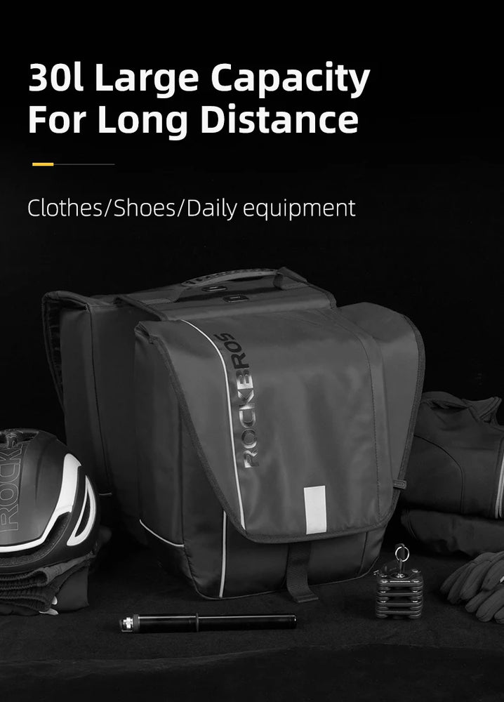 ROCKBROS MTB Bicycle Carrier Bag Rear Rack Bike Trunk Bag Luggage Pannier Back Seat Double Side Bycicle Bag Durable Travel