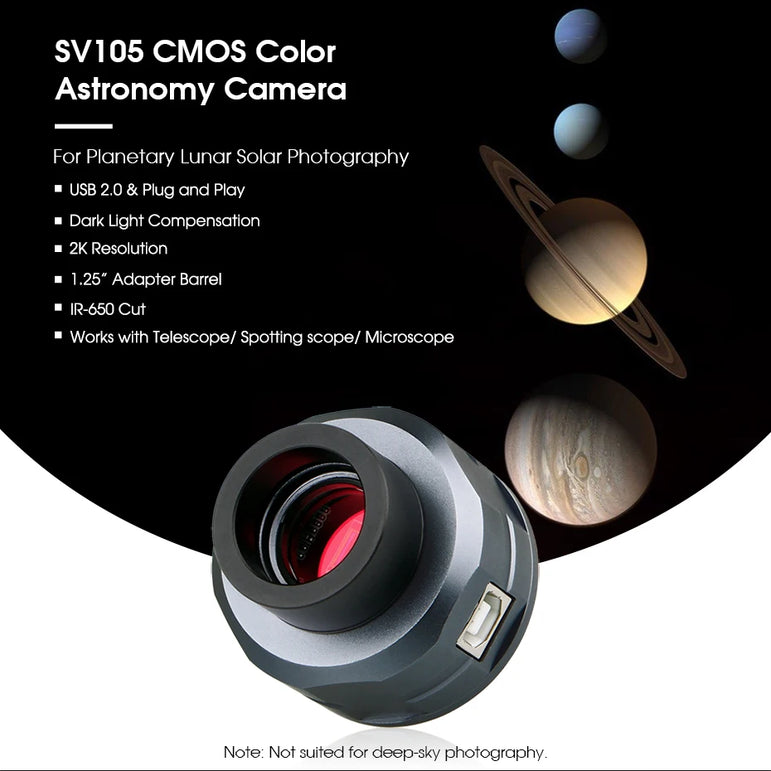 SV105 planetary camera paired with SV106 Achromatic Guide Scope ，suitable for beginners in astrophotography