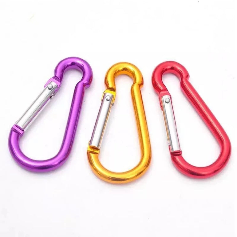 10pcs Mixed Color Carabiners Aluminum Alloy Carabiner Spring Snap Clip Hooks Keychain Climbing Carabiner for Keys Camping Tools