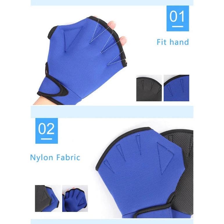 1 Pair Men Women Neoprene Diving Gloves Snorkeling Dive Swimming Paddles Palm Webbed Scratch-resistant Hand Guard Equipment