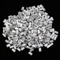 1000Pcs Fishing Double Barrel Aluminium Crimp Sleeves Tube DIY Accessories