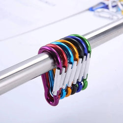 10pcs Mixed Color Carabiners Aluminum Alloy Carabiner Spring Snap Clip Hooks Keychain Climbing Carabiner for Keys Camping Tools
