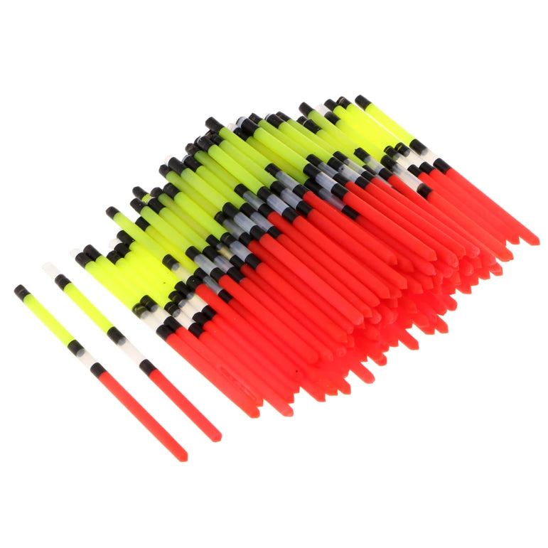 100x Plastic Fishing Floats Vertical Buoy Long Tail Fishing Float Floating Tube