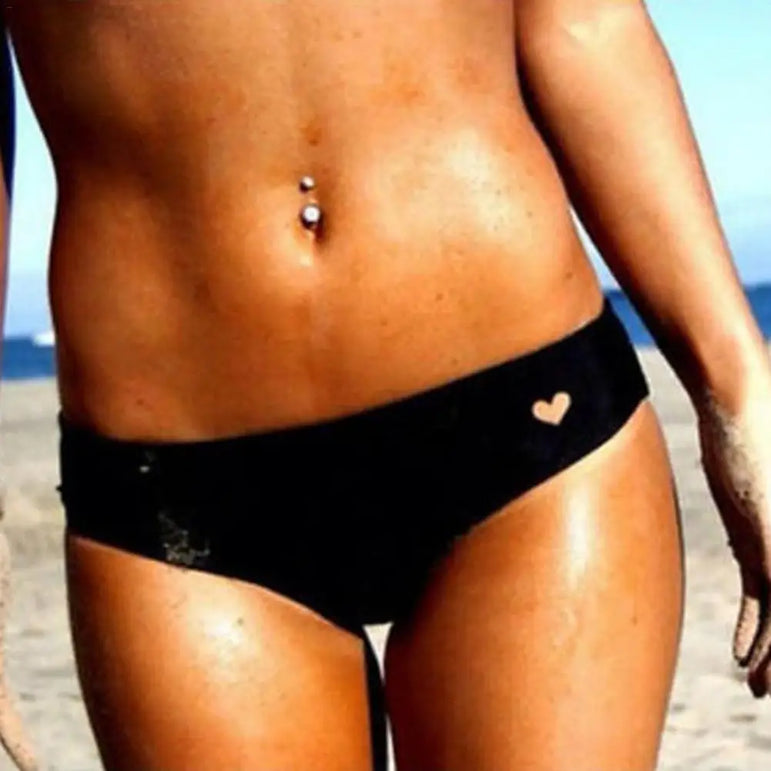 Female Wears Bikini Bottom Cutout Swim Trunks Bikini Bottom Women Swimwear Swimsuit Swimming Micro Briefs Panties Underwear