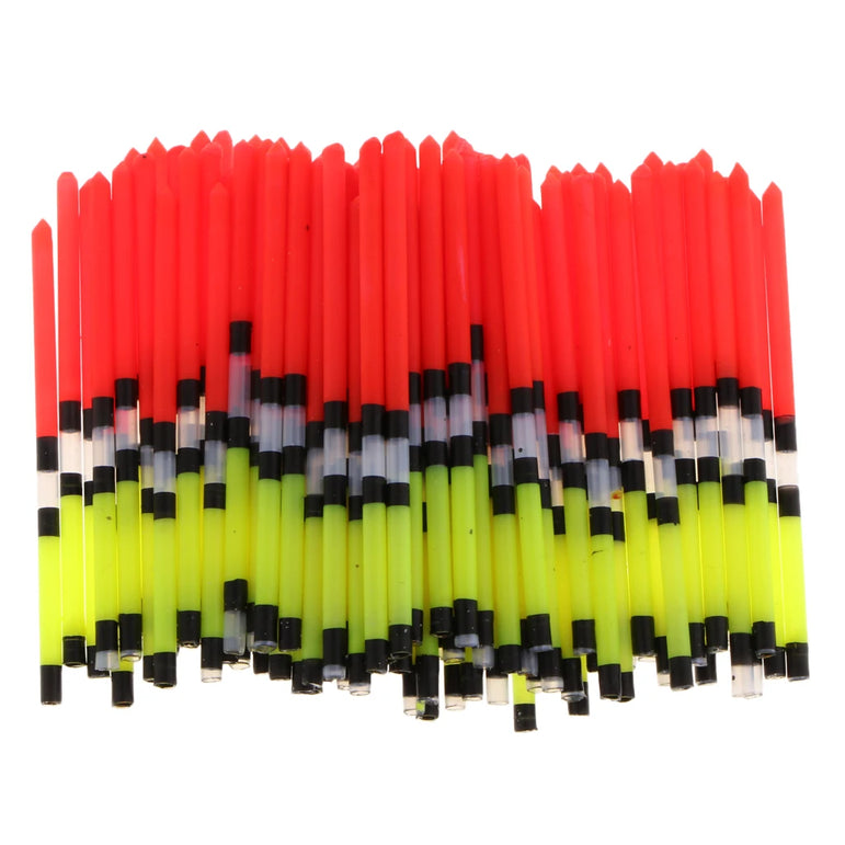 100x Plastic Fishing Floats Vertical Buoy Long Tail Fishing Float Floating Tube