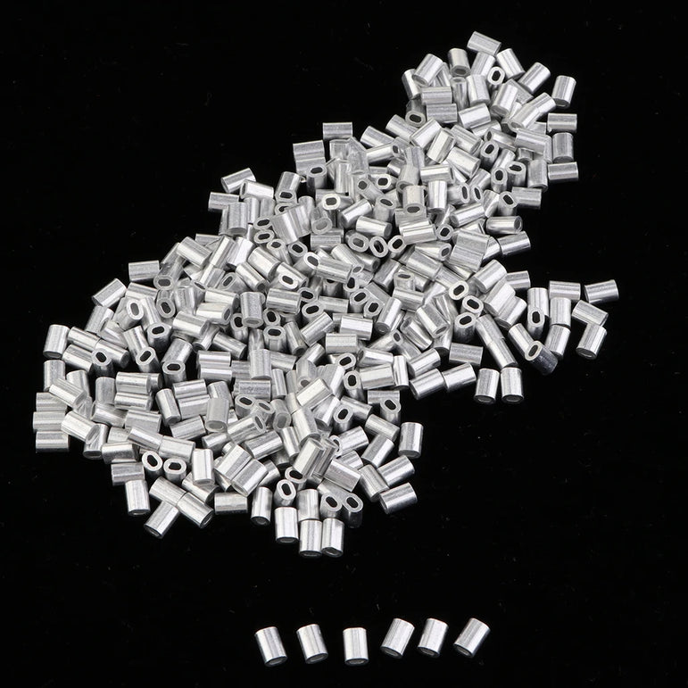 1000Pcs Fishing Double Barrel Aluminium Crimp Sleeves Tube DIY Accessories