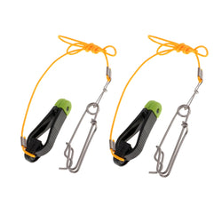 2 pcs Power Grip Release Clip Outrigger Downrigger Release Clips & 17in Leader For Boat Kite Planer Boards Fishing