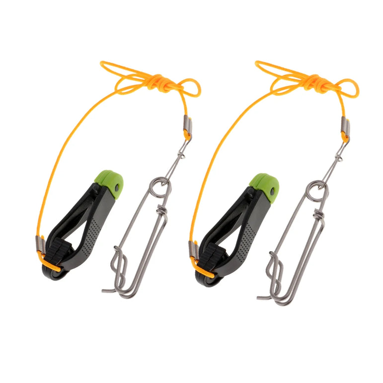 2 pcs Power Grip Release Clip Outrigger Downrigger Release Clips & 17in Leader For Boat Kite Planer Boards Fishing