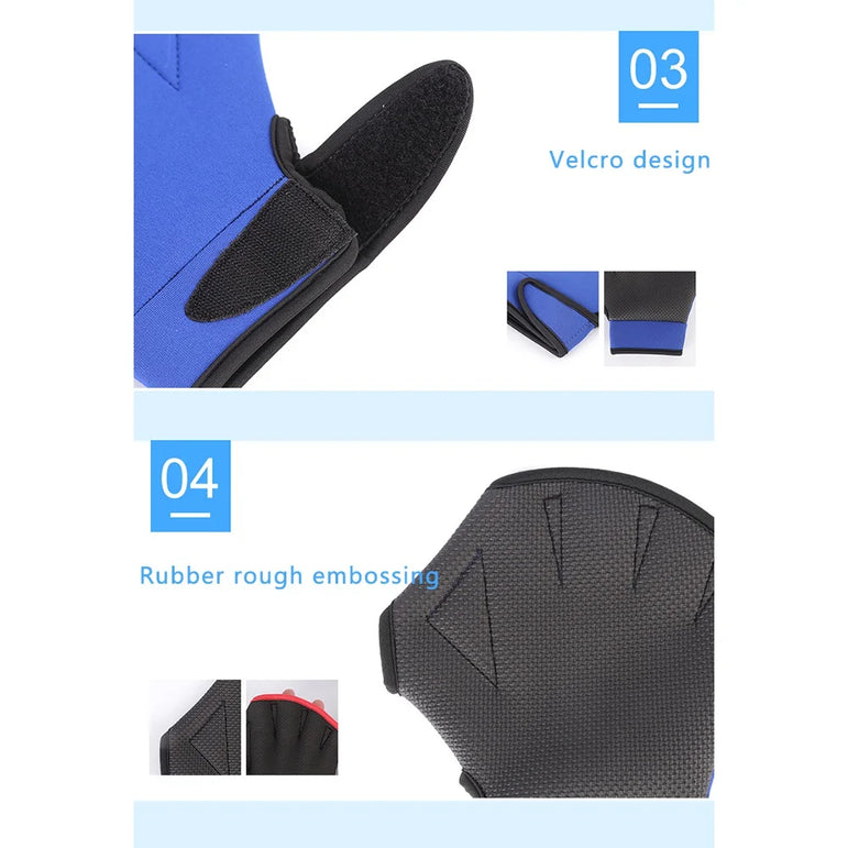 1 Pair Men Women Neoprene Diving Gloves Snorkeling Dive Swimming Paddles Palm Webbed Scratch-resistant Hand Guard Equipment
