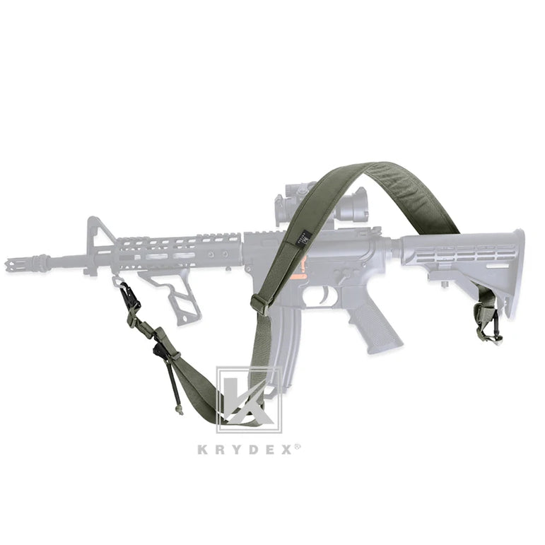 KRYDEX 2 Point / 1 Point Tactical Rifle Sling 2.25" Padded Removable Rifle Modular Strap Shooting Hunting Combat Accessories RG