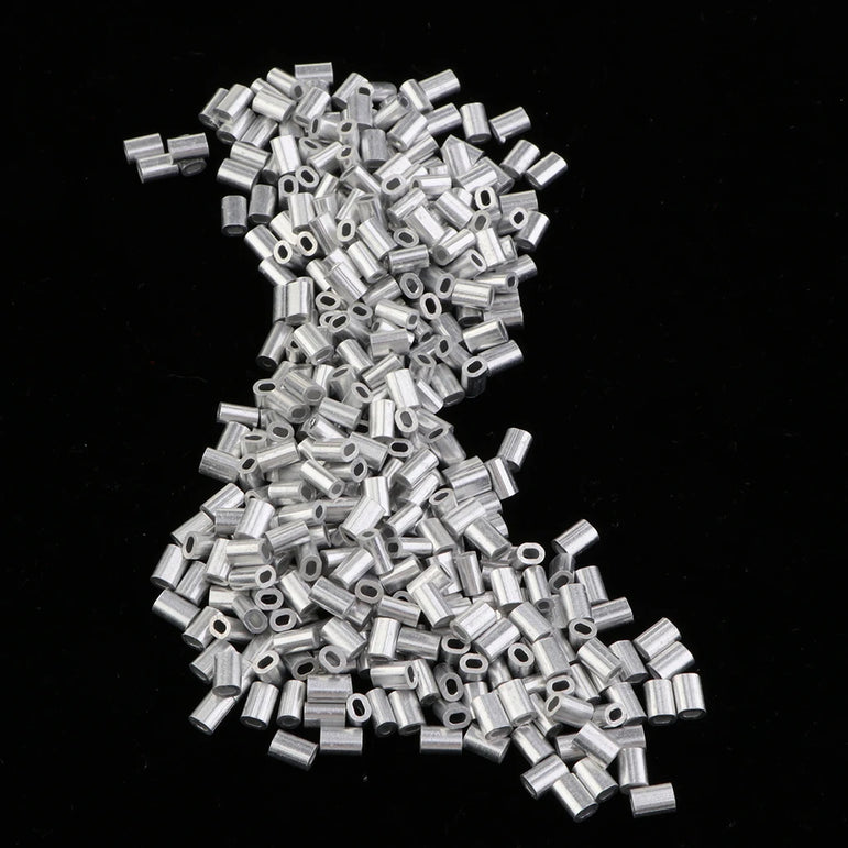 1000Pcs Fishing Double Barrel Aluminium Crimp Sleeves Tube DIY Accessories