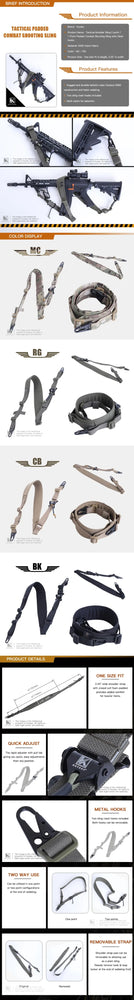 KRYDEX 2 Point / 1 Point Tactical Rifle Sling 2.25" Padded Removable Rifle Modular Strap Shooting Hunting Combat Accessories RG