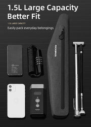 ROCKBROS Bike Bag 1.5L Waterproof Top Tube Triangle Bag Front Tube Triangle Lengthed Double Zipper Scratch-resistant Bicycle Bag