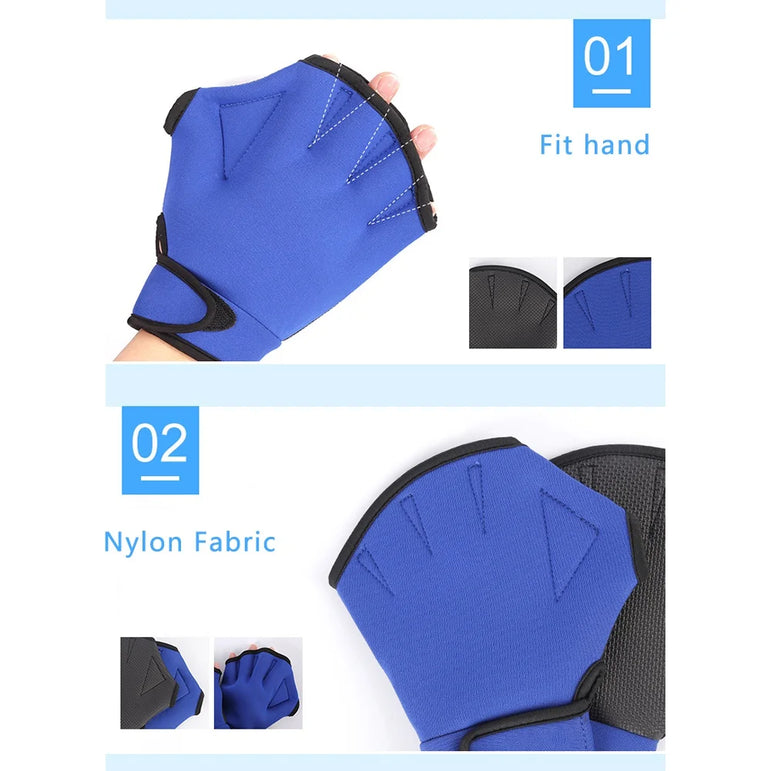 1 Pair Men Women Neoprene Diving Gloves Snorkeling Dive Swimming Paddles Palm Webbed Scratch-resistant Hand Guard Equipment