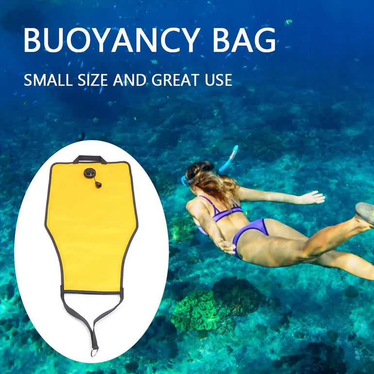 30lbs Swimming Salvage Bag with Open Bottom Diving Buoyancy Lift Bag Over Pressure Valve Lift Bag for Scuba Diving Snorkeling
