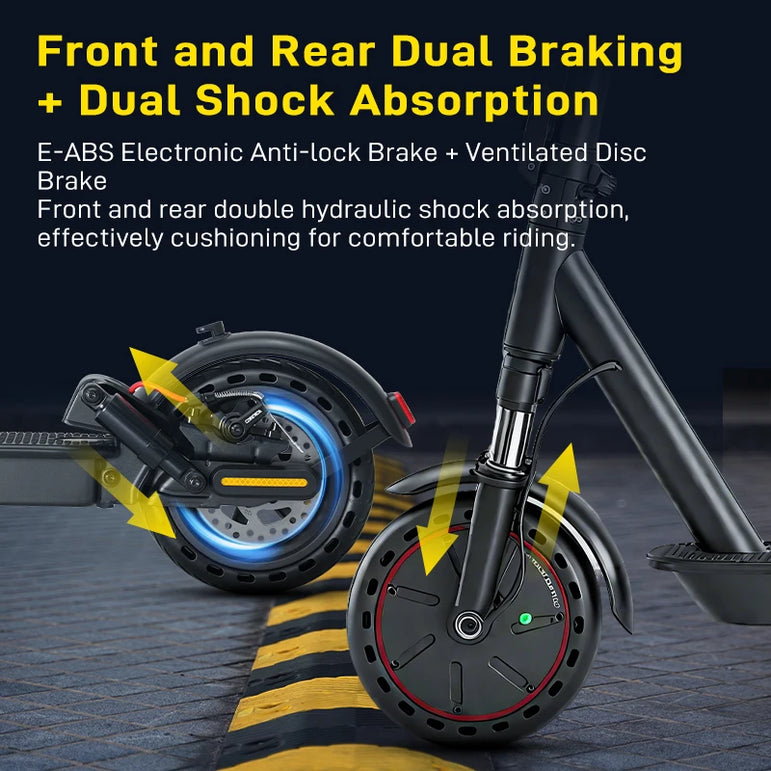 Mankeel MK085 Pro Adult Electric Scooter 350W 19MPH Top Speed Dual Shock Absorption 19Miles Range Smart APP 10inch E Scooter