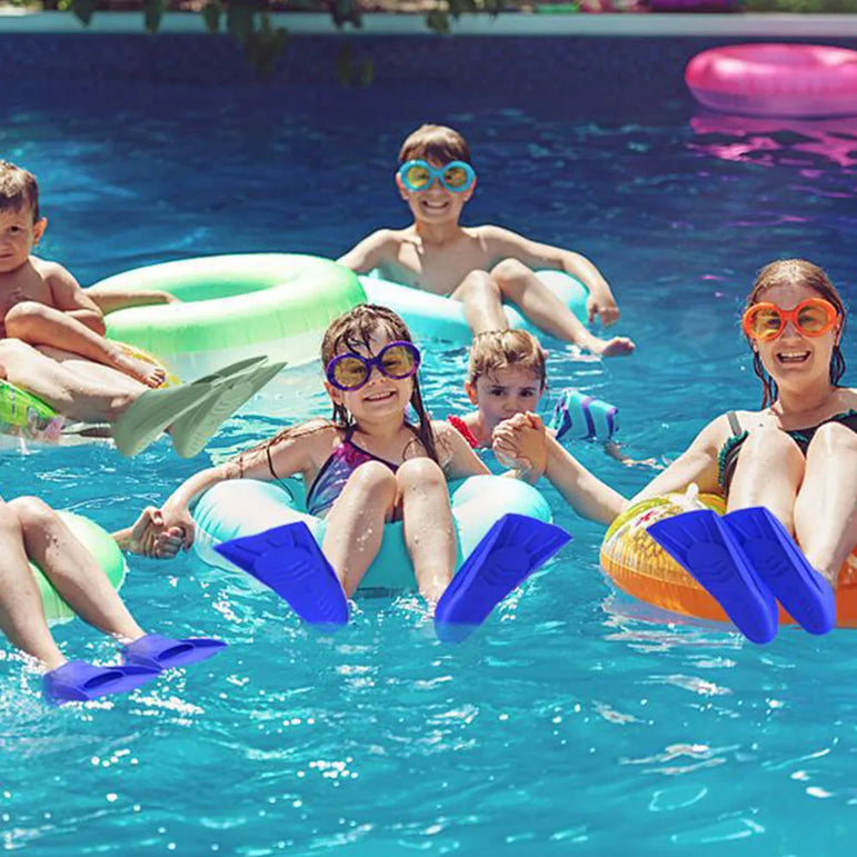 Swimming Fins for Children Adults Unisex Freestyle Silicone Short Fins for Swimming Diving Training Non Slip Diving Accessories