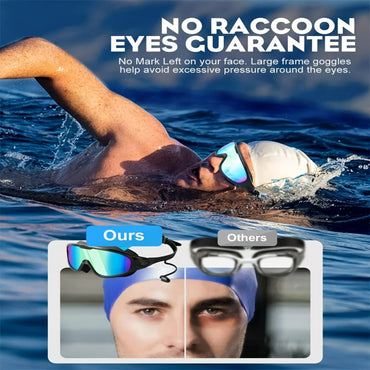 2pcs Wide View Anti-fog Swimming Goggles, Adjustable Swimming Glasses With Earplugs , Swimming Supplies