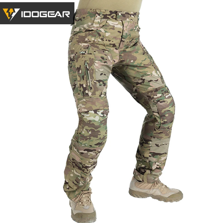 IDOGEAR Combat UFS Pants Tactical Pants w/ Knee Pads Camo Trousers Outdoor Hunting 3209