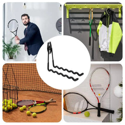 Wall Mounted Racket Holder Tennis Racket Holder Badminton Racket Holder Wall Waves Hook Storage Holds 6 Racquets Display Rack