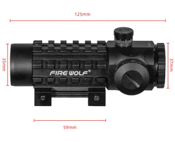 FIRE WOLF 3X28 Tactical Hunting Optical Rifle Scope  Green Red Dot Cross Scope Universal 11/20mm Railway Rifle Holographic Scope