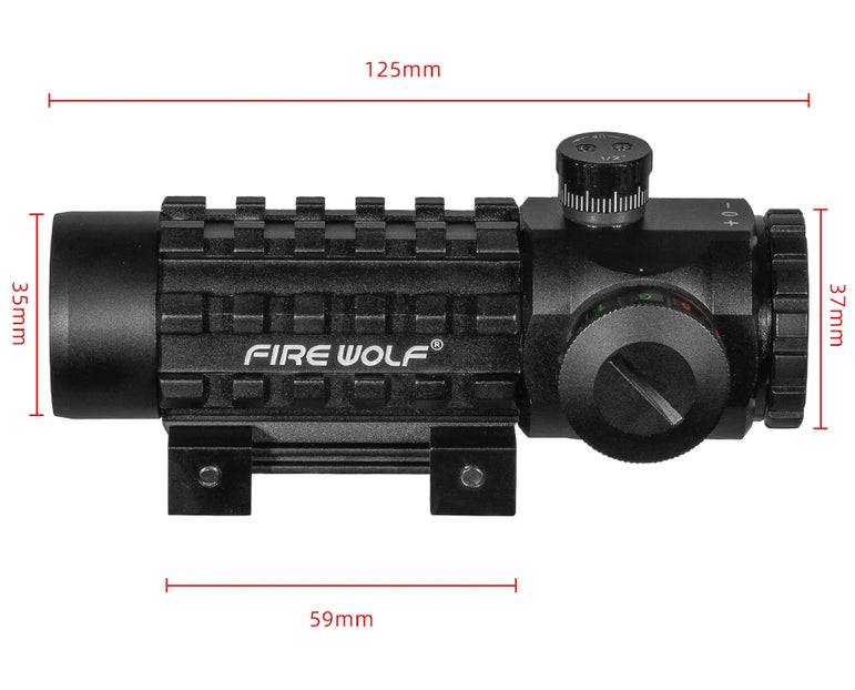 FIRE WOLF 3X28 Tactical Hunting Optical Rifle Scope  Green Red Dot Cross Scope Universal 11/20mm Railway Rifle Holographic Scope
