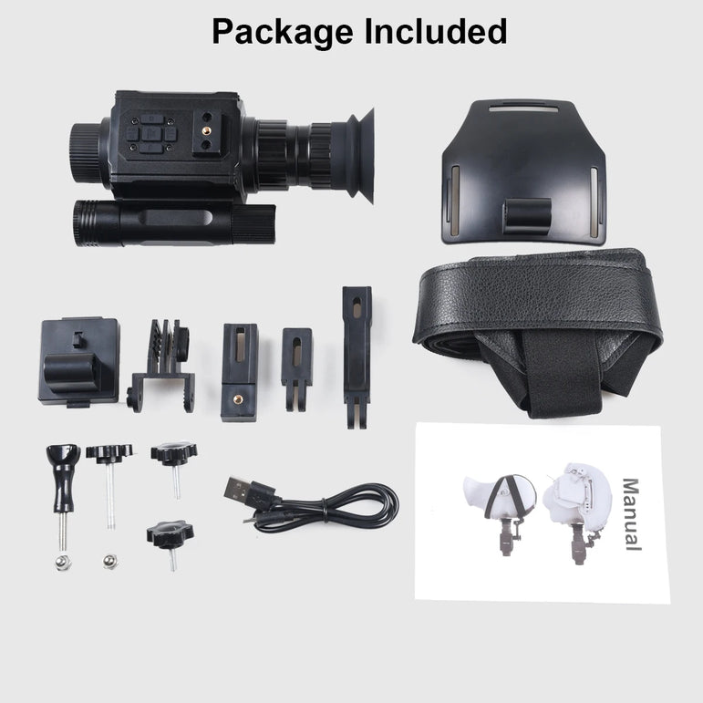 HD 1080P Night Vision Goggles with Head-Mounted and Helmet-Mounted 940nm IR 5X Zoom Night Vision Monocular for Hunting Camping