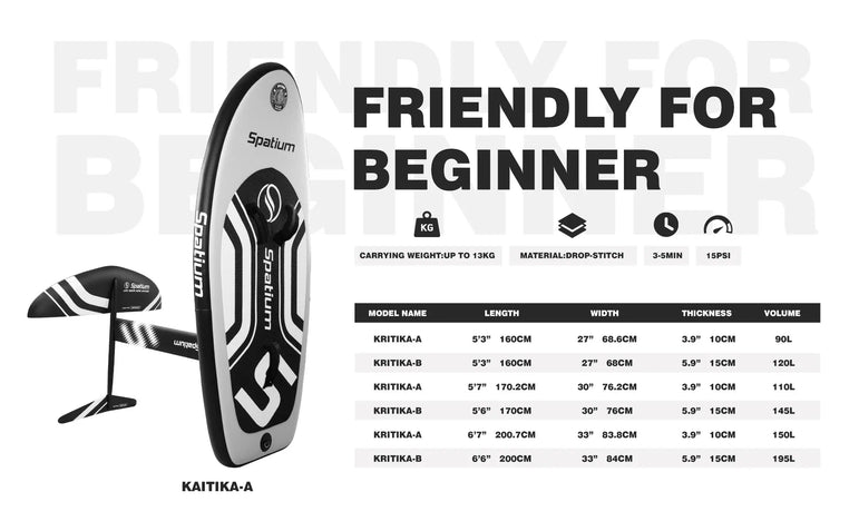 Spatium Hydrofoil Board for Surfing with Hydrofoil Accessories, Fix Kit Wing Foil Board Surf Hydrofoil Surfboard Gray