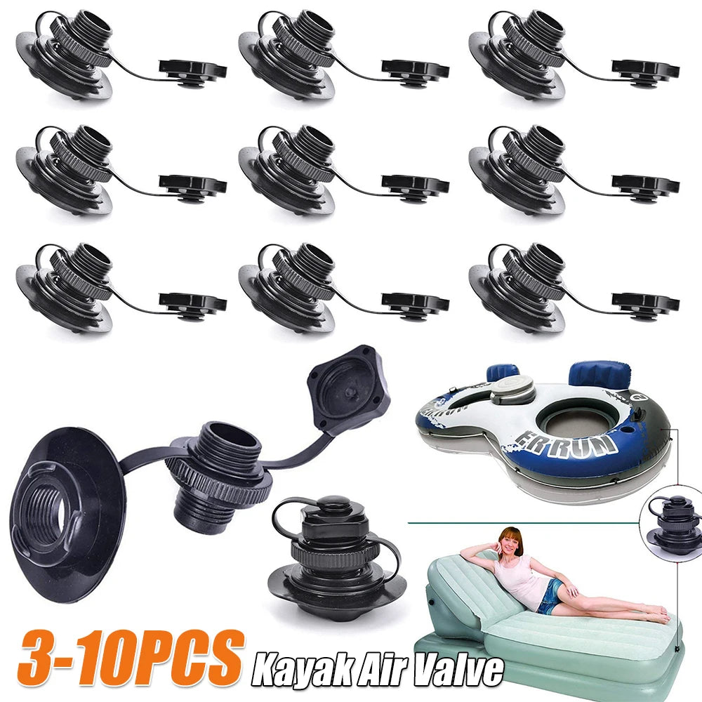 3-10PCS Inflatable Boat Kayak Air Valve Nozzle Cap Airbed Air Mattress Valves Adapters Inflatable Boat Repair Parts Fittings