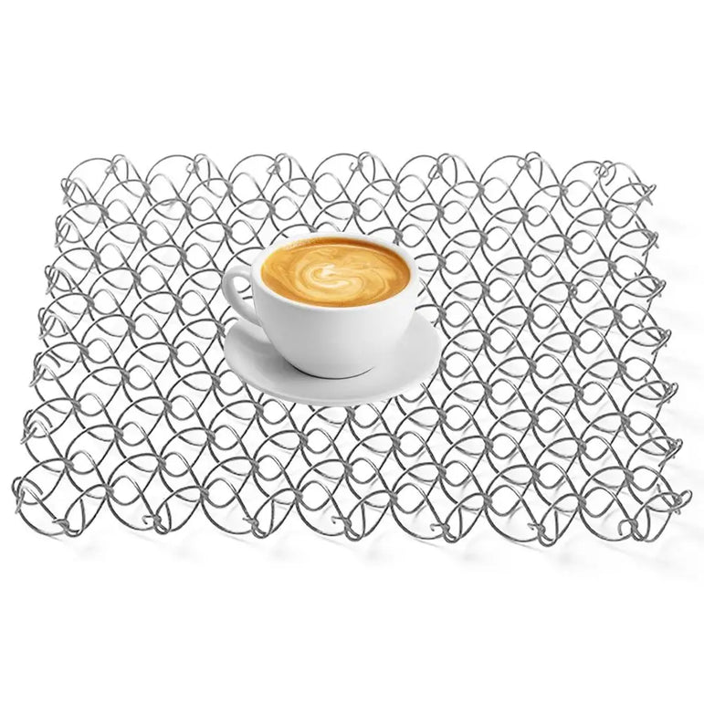 Tableware Insulated Mat Spring Anti Scald Pad Spiral Wire Trivet Heat Insulation Pad Stainless Steel Tableware Mat For Camping