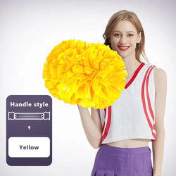 2 PCS Cheerleading Pom Poms Rainbow Metallic Streamer Pompoms Dance Party Football Club Decor Hand Flower Aerobics Cheer Balls