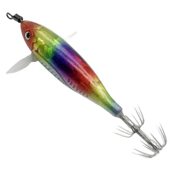 1pcs Luminous Horizontal Squid Jig Wood Shrimp Squid Hook Artificial Bait Octopus Cuttlefish Shrimp Saltwater Hard Bait Tackle