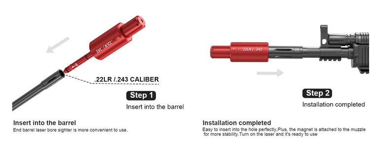 22LR 243 multifunctional magnetic red green light trainer, dual-purpose for training and calibration