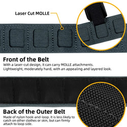 IDOGEAR 2 inch Tactical Belt LSR MOLLE Quick Release Metal Buckle Lightweight Man Outdoors Training Waistband 3433